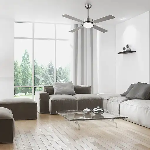 Fabrilamp 173591403 ventilador Haya, Níquel, Plata