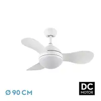 Ventilador DC Solido blanco LED 24W con 3 aspas y mando