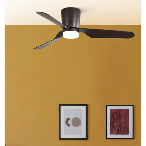 Ventilador LED marrón, 6 vel., con mando, memoria y temporizador
