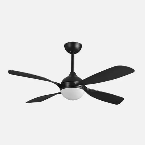 Ventilador DC negro Livorno 132cm, LED, 6 velocidades, 4 aspas