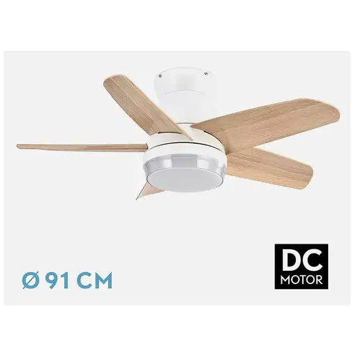 Fabrilamp 207991568 ventilador Haya, Blanco