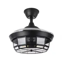 Ventilador DC TORNADO MINI negro 3xE27 con aspas desplegables