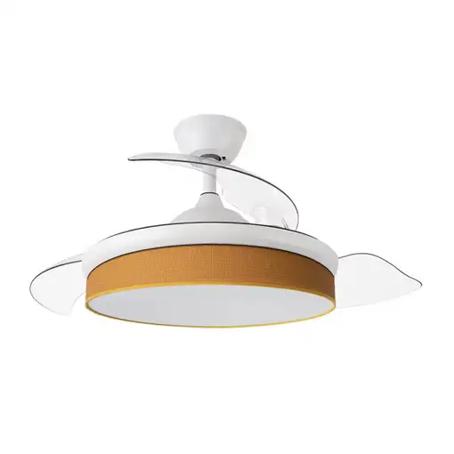 Ventilador DC Moda blanco/naranja LED 91 cm con mando