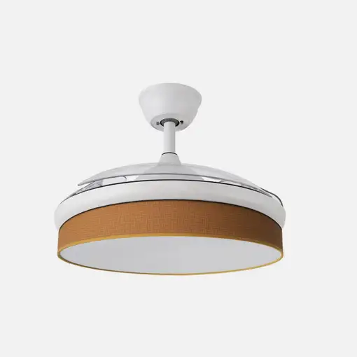 Ventilador DC Moda blanco/naranja LED 91 cm con mando