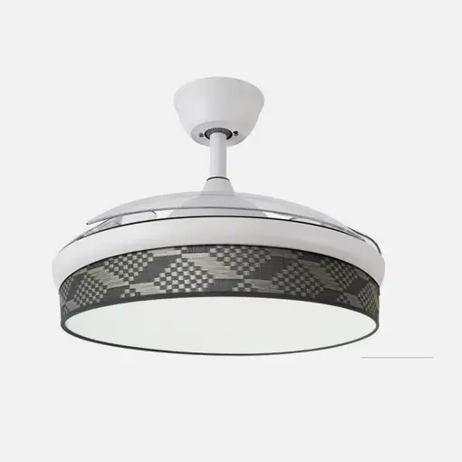 Ventilador DC Moda blanco/tetris gris LED 108 cm con mando