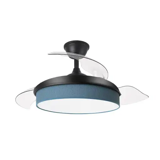 Ventilador DC Moda negro/azul LED 91 cm con mando