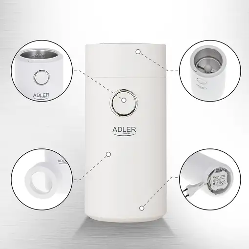 Adler AD 4446WS molinillo de café 150 W Blanco