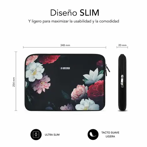 Funda Ordenador Neopreno Trendy Sleeve Neo Flowers 13,3 a 14\