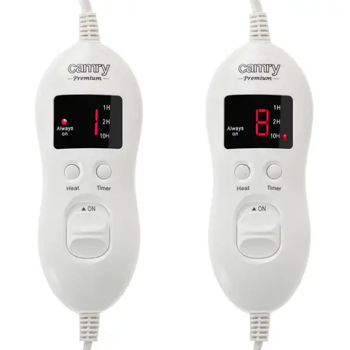 Calienta Camas Eléctrico Doble 150 x 160cm, 8 Niveles Temperatura, CR7436, Camry