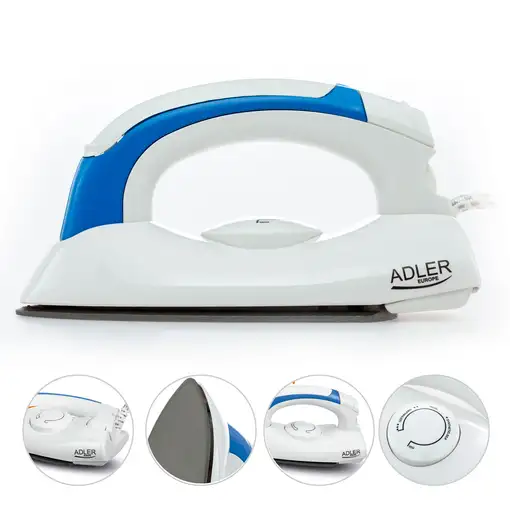 Plancha Ropa Vapor Viaje,Mango Plegable,Ligera,Regulador Temperatura, Adler,AD5015