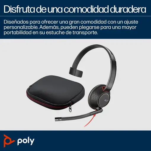 POLY Auriculares Blackwire 5210 monaural USB-C + conector de 3,5 mm + adaptador US