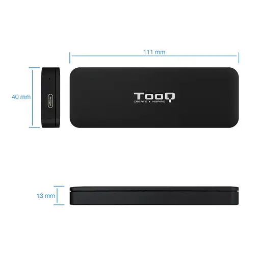 TooQ TQE-2280B caja para disco duro externo Caja externa para unidad de estado sól
