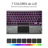 Teclado Retroiluminado Bluetooth Smart Para Tablet O Ipad  Gris Negro