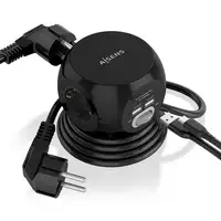 AISENS Regleta de Enchufes Sobremesa Multifuncion con 3 Tomas + 2xUSB-C, 2xUSB-A,
