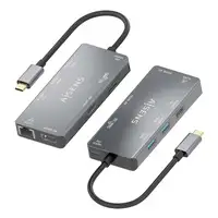 AISENS USB-C Dock 9 En 1, USB-C a 2xHDMI, 1xRJ45, 2xUSB-A USB3.0, 1xUSB-A USB2.0,
