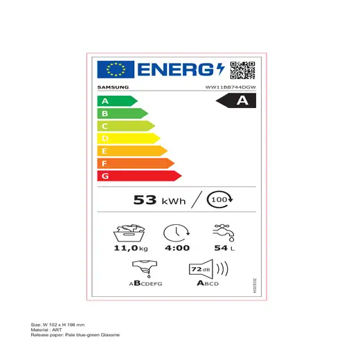 Samsung WW11BB744DGW lavadora Carga frontal 11 kg 1400 RPM Negro, Blanco