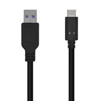 AISENS Cable USB 3.1 Gen 2 10 Gbps 3 A, Tipo C/M-A/M, Negro, 1.5m