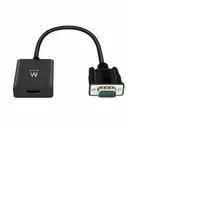 Ewent EW9866 adaptador de cable de vídeo 0,202 m VGA (D-Sub) HDMI + 3.5mm Negro