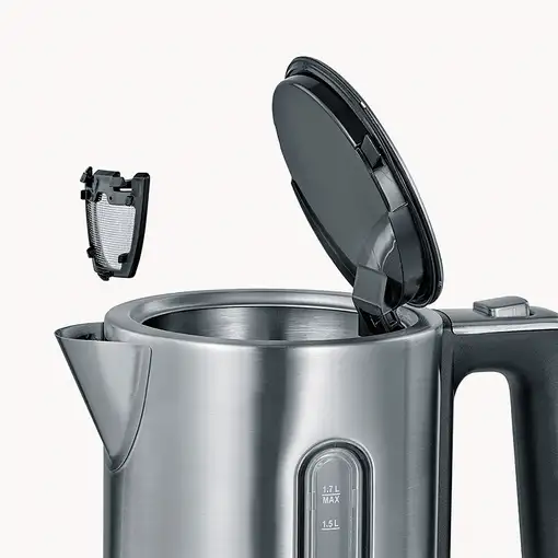 Severin 3418000 tetera eléctrica 1,7 L 3000 W Negro, Acero inoxidable