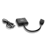 Ewent EW9864 adaptador de cable de vídeo 0,2 m HDMI VGA, 3.5mm Negro